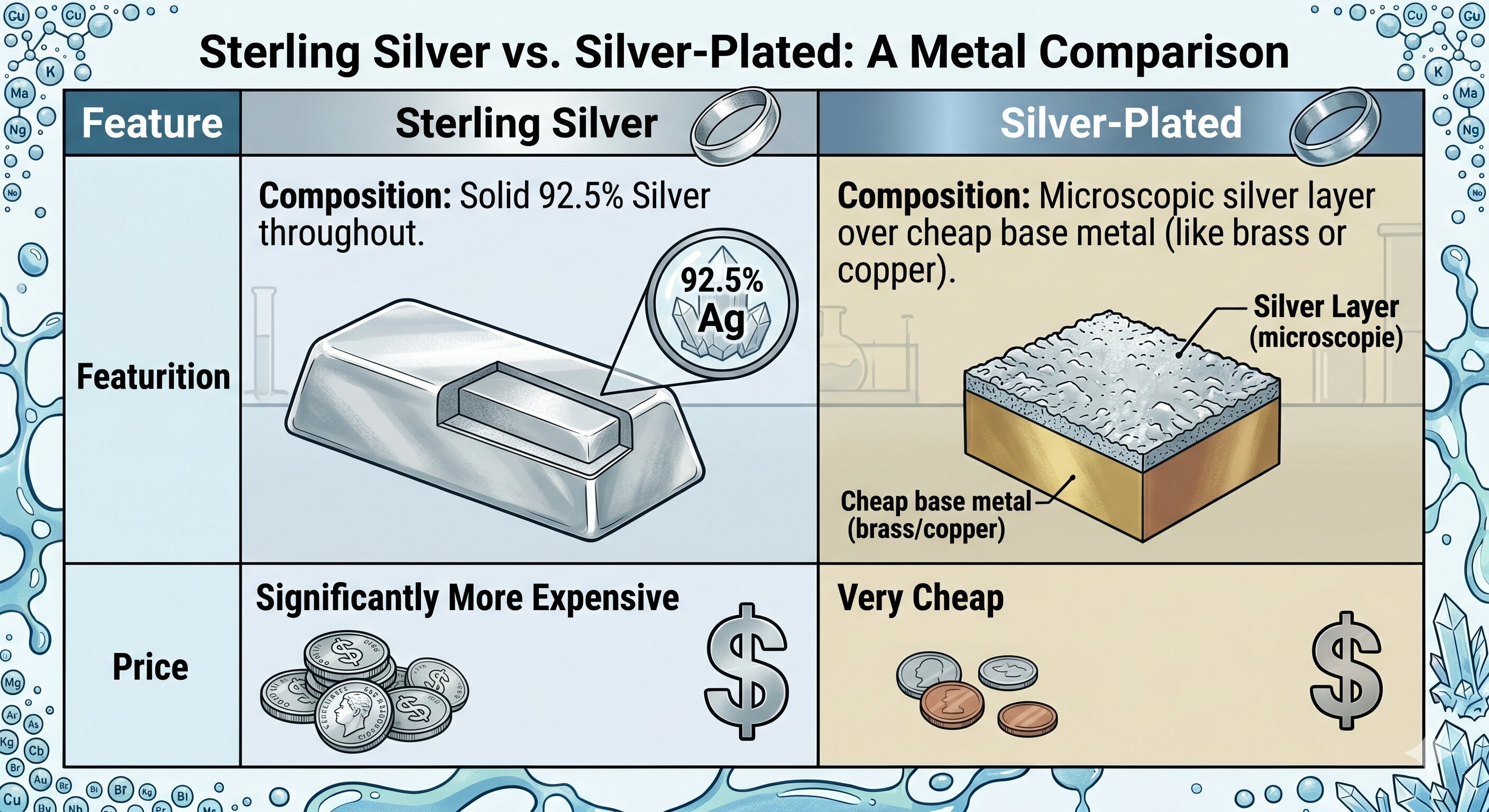 sterling silver VS silver plated